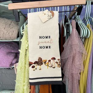 Place & Time – Home Sweet Home Embroidered Mushroom Dish Towel